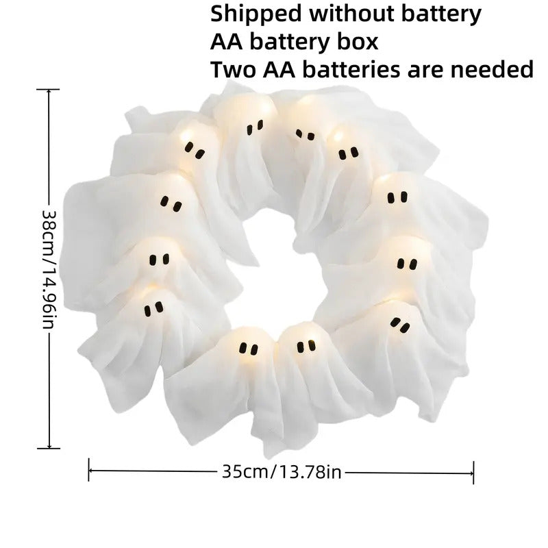 👻Halloween Glowing Ghost Wreath