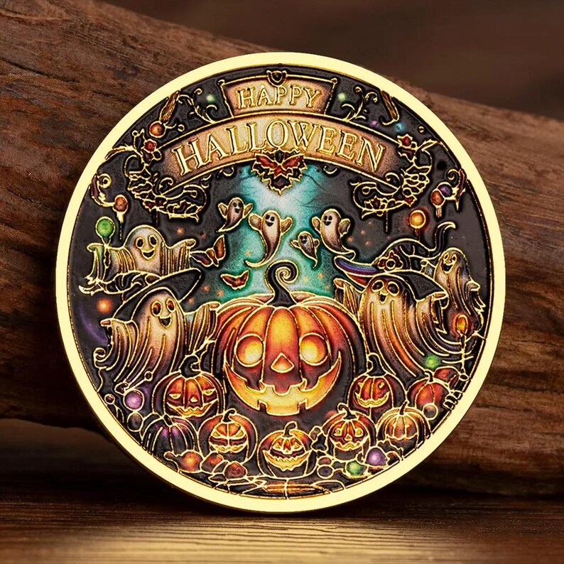 Halloween Pumpkin and Ghost Collectible Coins